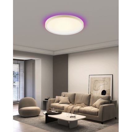 Immax NEO 07169-W60 - LED RGB+CCT Himmennettävä kattovalaisin NEO LITE TUDO 65W/230V 2700-6500K Wi-Fi Tuya + kauko-ohjaus valkoinen