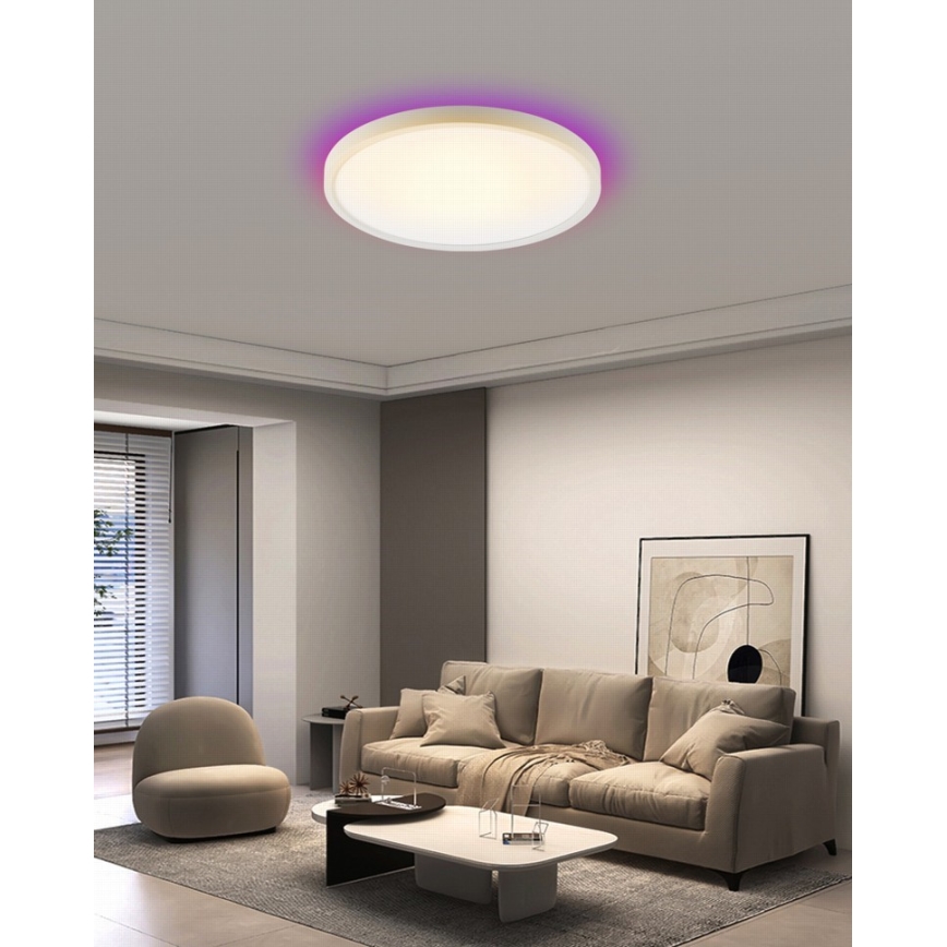 Immax NEO 07169-W60 - LED RGB+CCT Himmennettävä kattovalaisin NEO LITE TUDO 65W/230V 2700-6500K Wi-Fi Tuya + kauko-ohjaus valkoinen