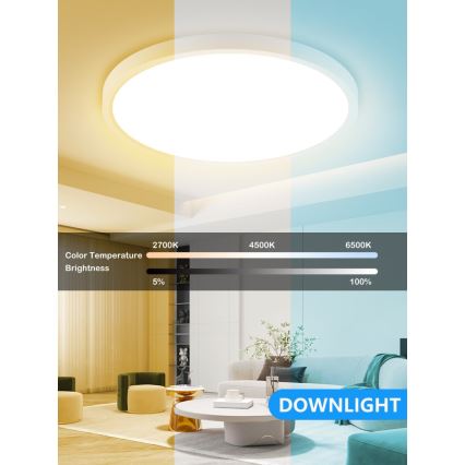 Immax NEO 07169-W60 - LED RGB+CCT Himmennettävä kattovalaisin NEO LITE TUDO 65W/230V 2700-6500K Wi-Fi Tuya + kauko-ohjaus valkoinen