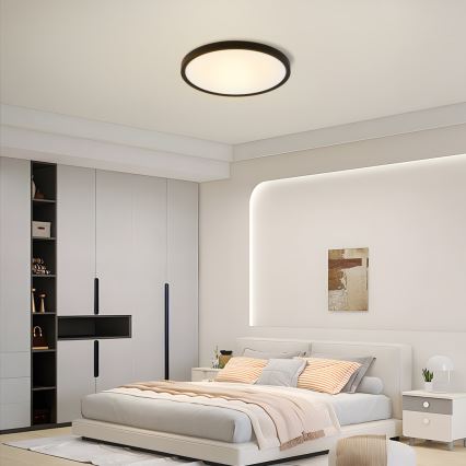 Immax NEO 07170-B60 - LED RGB+CCT Himmennettävä kattovalaisin NEO LITE TUDO LED/65W/230V 2700-6500K Wi-Fi Tuya musta + kauko-ohjaus
