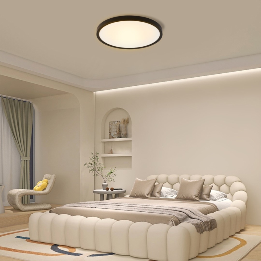 Immax NEO 07170-B60 - LED RGB+CCT Himmennettävä kattovalaisin NEO LITE TUDO LED/65W/230V 2700-6500K Wi-Fi Tuya musta + kauko-ohjaus