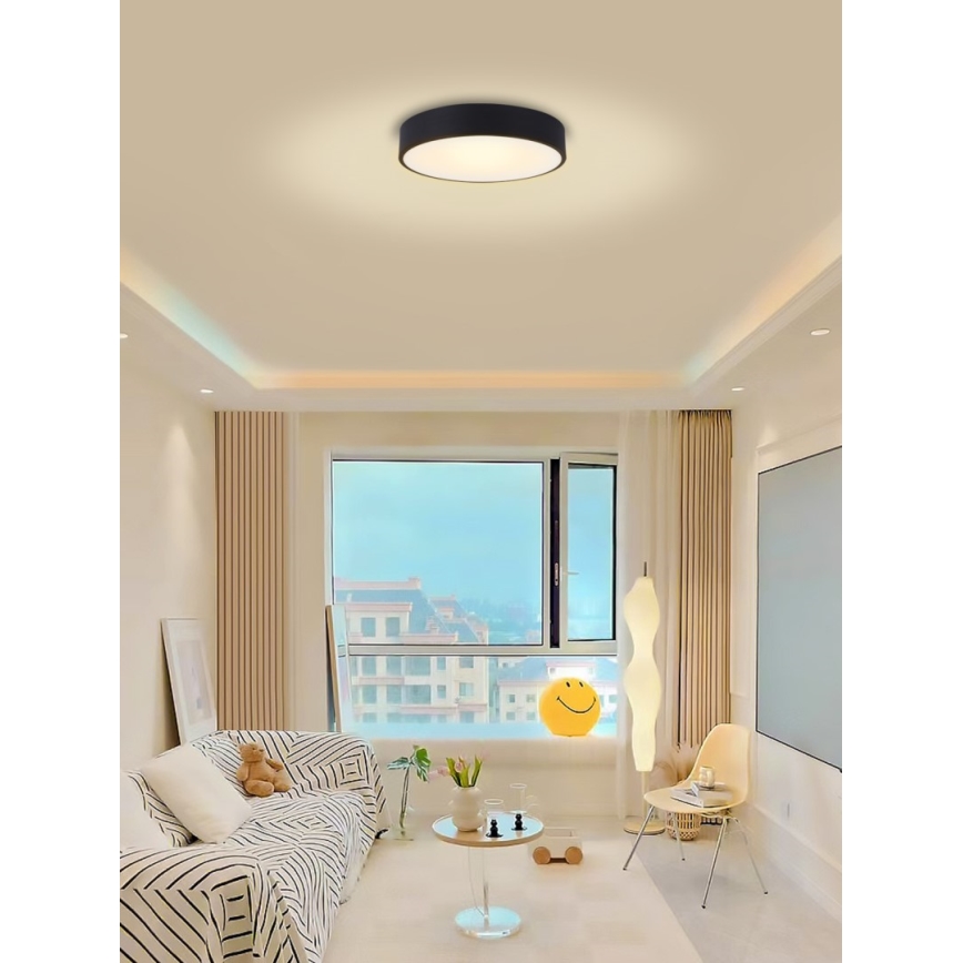 Immax NEO 07201L - Himmennettävä LED-kattovalaisin RONDATE LED/28W/230V musta Tuya + kauko-ohjaus