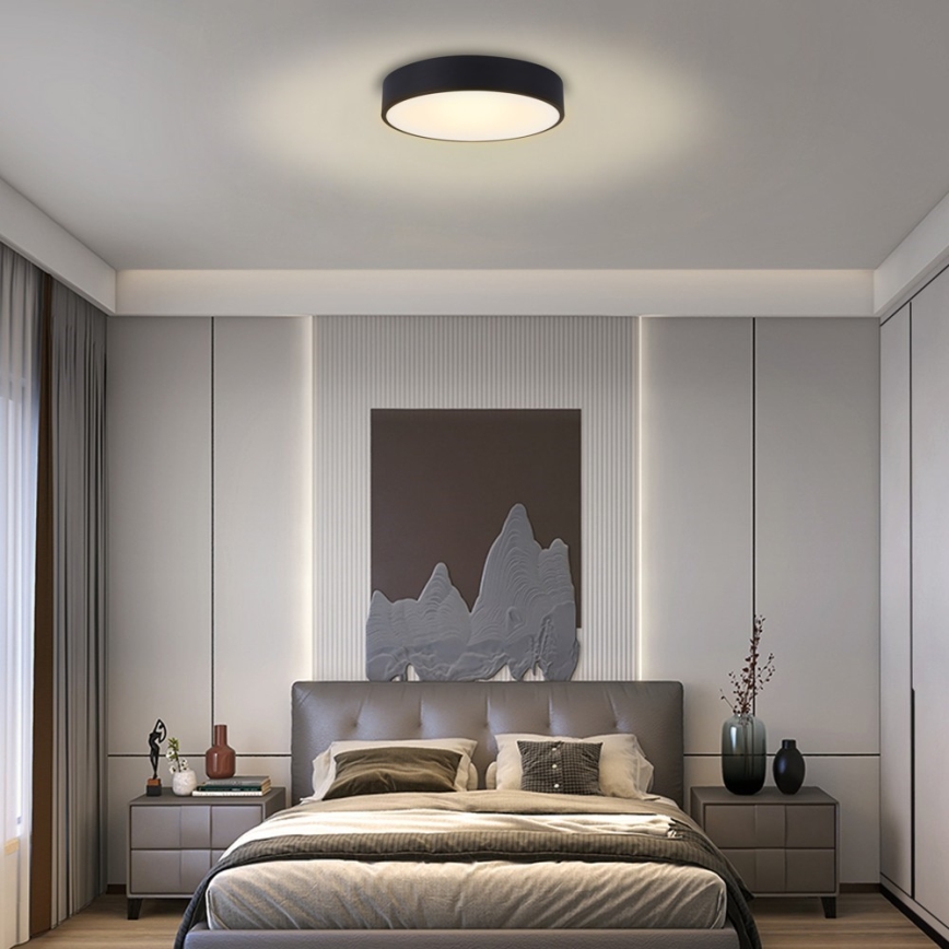 Immax NEO 07201L - Himmennettävä LED-kattovalaisin RONDATE LED/28W/230V musta Tuya + kauko-ohjaus