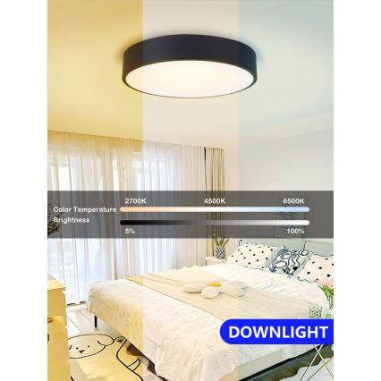 Immax NEO 07201L - Himmennettävä LED-kattovalaisin RONDATE LED/28W/230V musta Tuya + kauko-ohjaus