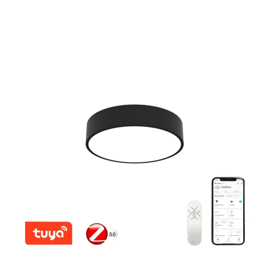 Immax NEO 07201L - Himmennettävä LED-kattovalaisin RONDATE LED/28W/230V musta Tuya + kauko-ohjaus