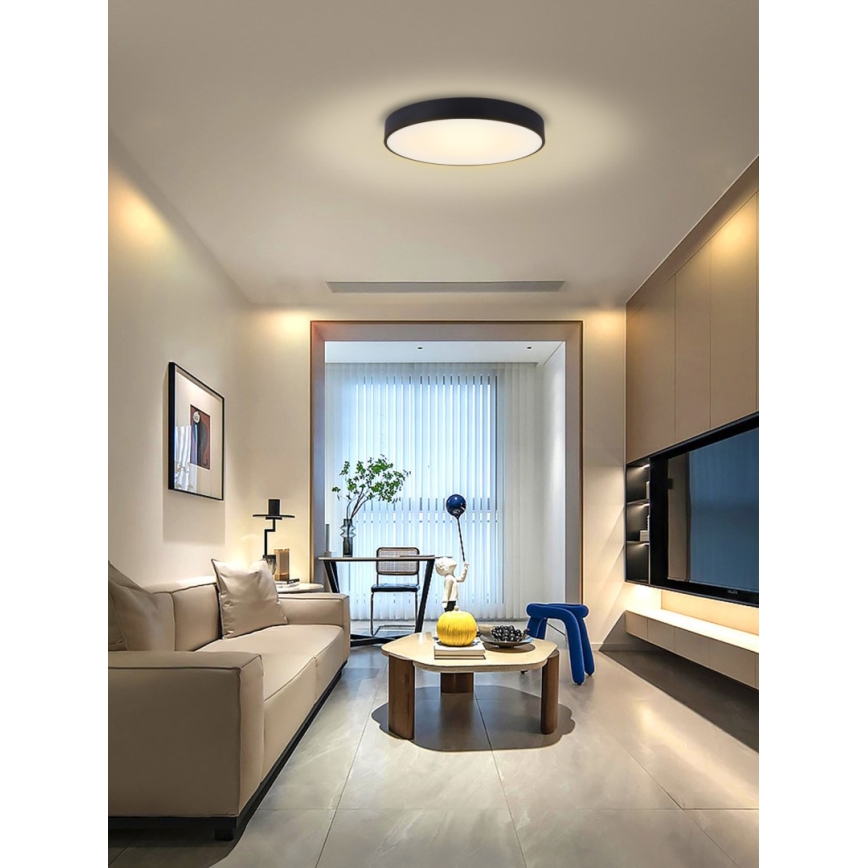 Immax NEO 07202L - Himmennettävä LED-kattovalaisin RONDATE LED/53W/230V musta Tuya + kauko-ohjaus