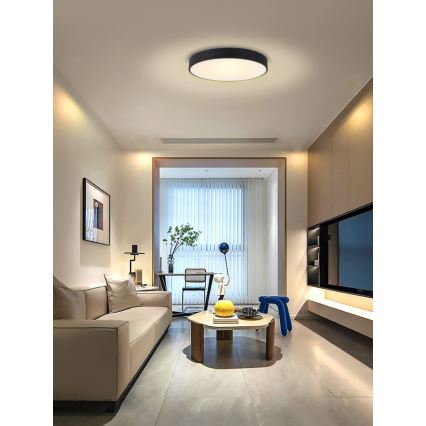 Immax NEO 07202L - Himmennettävä LED-kattovalaisin RONDATE LED/53W/230V musta Tuya + kauko-ohjaus
