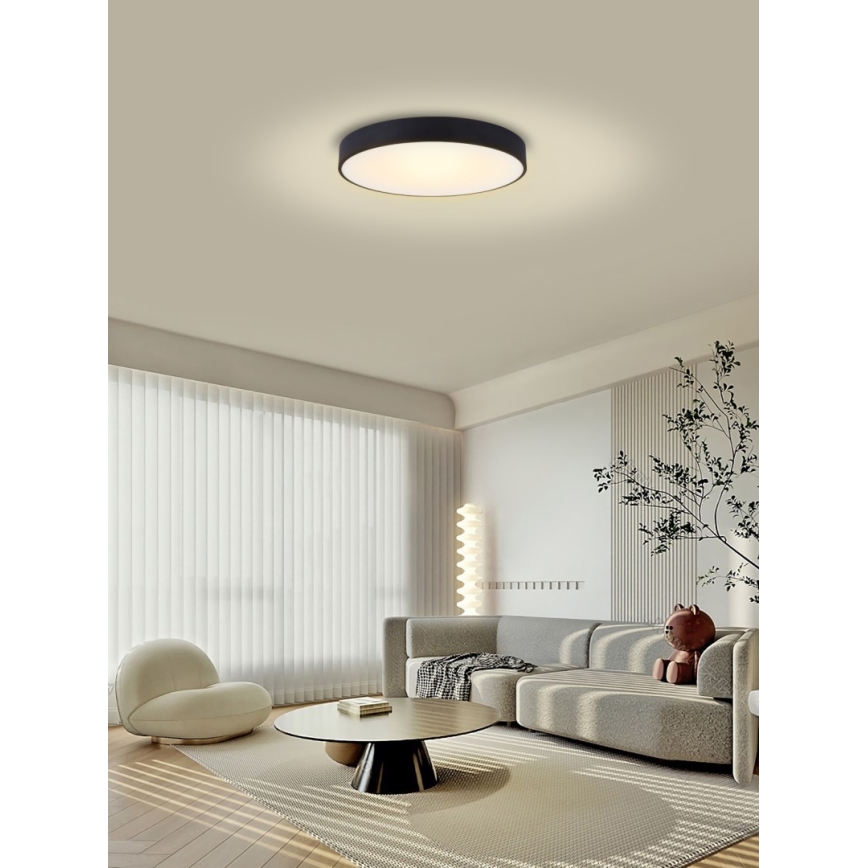 Immax NEO 07202L - Himmennettävä LED-kattovalaisin RONDATE LED/53W/230V musta Tuya + kauko-ohjaus