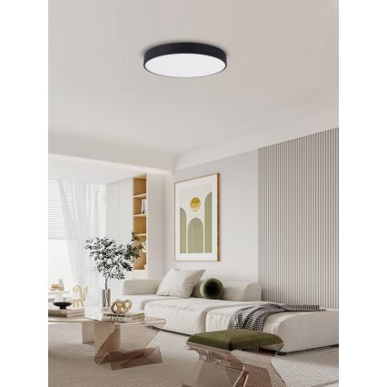 Immax NEO 07202L - Himmennettävä LED-kattovalaisin RONDATE LED/53W/230V musta Tuya + kauko-ohjaus