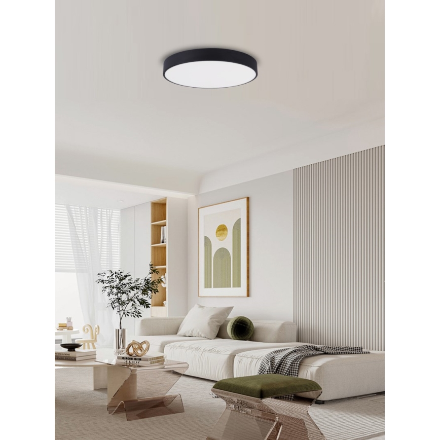 Immax NEO 07202L - Himmennettävä LED-kattovalaisin RONDATE LED/53W/230V musta Tuya + kauko-ohjaus