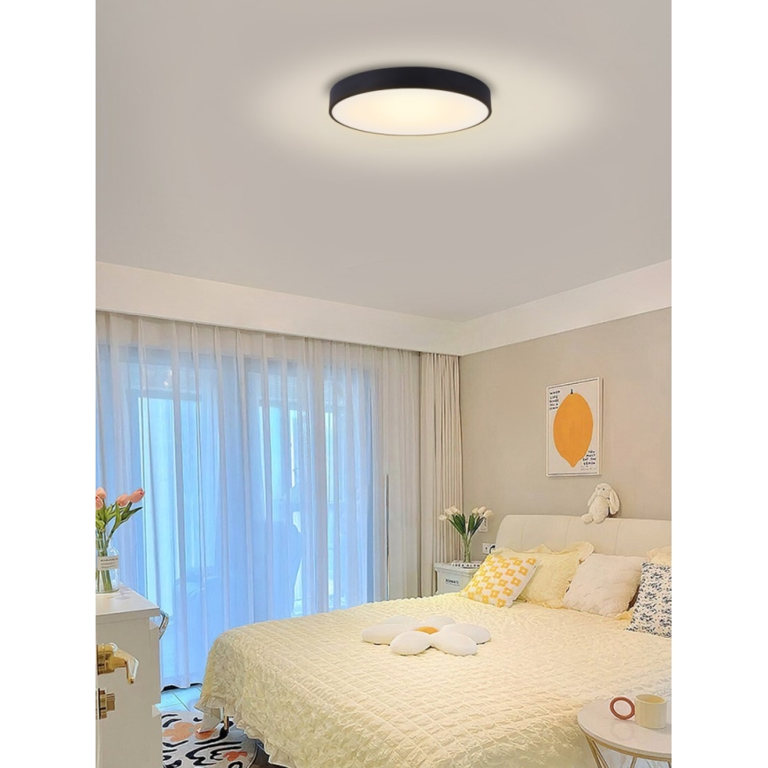 Immax NEO 07202L - Himmennettävä LED-kattovalaisin RONDATE LED/53W/230V musta Tuya + kauko-ohjaus