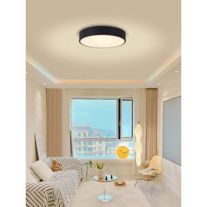 Immax NEO 07202L - Himmennettävä LED-kattovalaisin RONDATE LED/53W/230V musta Tuya + kauko-ohjaus
