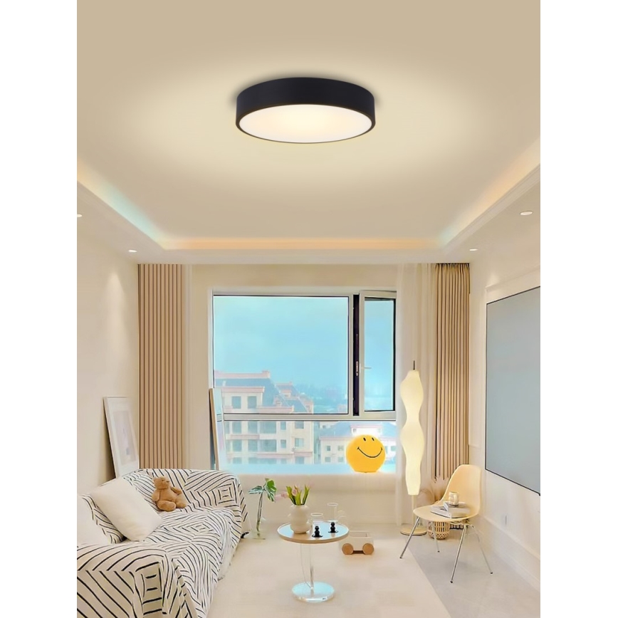 Immax NEO 07202L - Himmennettävä LED-kattovalaisin RONDATE LED/53W/230V musta Tuya + kauko-ohjaus