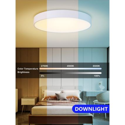 Immax NEO 07206L - Himmennettävä LED-kattovalaisin RONDATE LED/53W/230V valkoinen Tuya + kauko-ohjaus