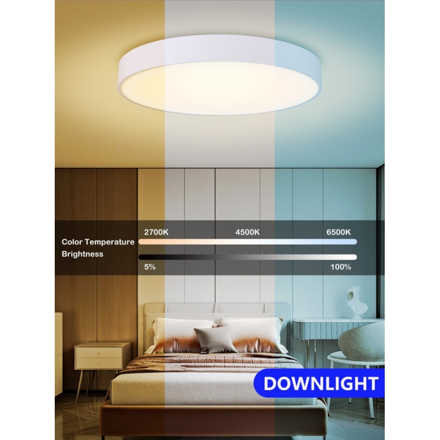 Immax NEO 07206L - Himmennettävä LED-kattovalaisin RONDATE LED/53W/230V valkoinen Tuya + kauko-ohjaus