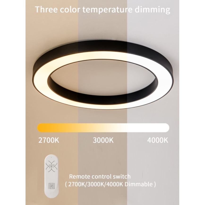 Immax NEO 07210L - Himmennettävä LED-kattovalaisin PASTEL LED/68W/230V 95 cm musta Tuya + kauko-ohjaus