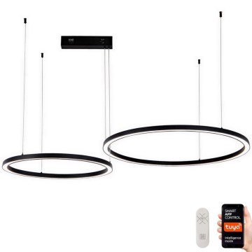 Immax NEO 07216L - Himmennettävä LED-kattokruunu johdossa FINO LED/93W/230V 60/80cm musta Tuya + kauko-ohjaus