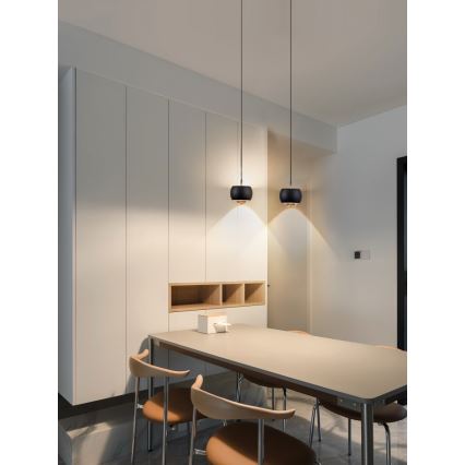 Immax NEO 07219L - Himmennettävä LED-kattokruunu johdossa DORMINE LED/6W/230V matta musta Tuya + kauko-ohjaus