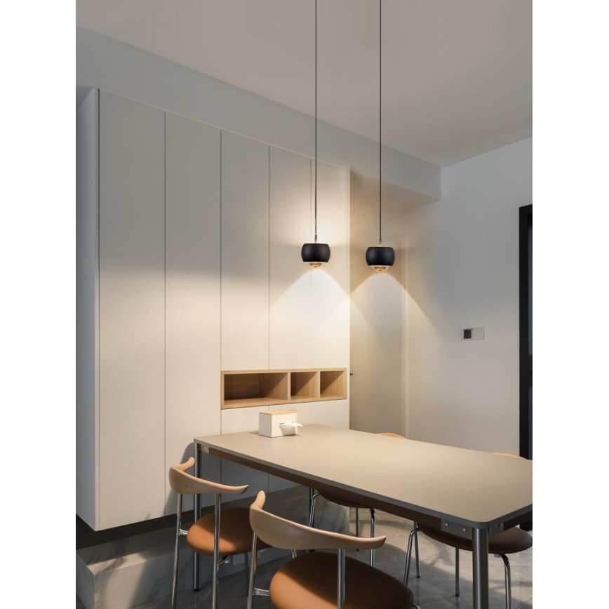 Immax NEO 07219L - Himmennettävä LED-kattokruunu johdossa DORMINE LED/6W/230V matta musta Tuya + kauko-ohjaus