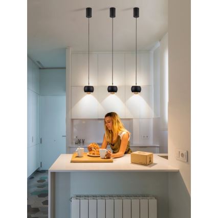 Immax NEO 07219L - Himmennettävä LED-kattokruunu johdossa DORMINE LED/6W/230V matta musta Tuya + kauko-ohjaus