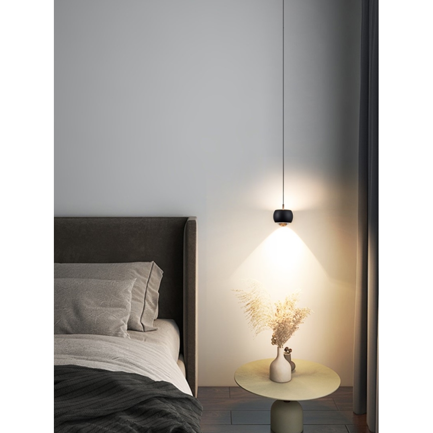 Immax NEO 07219L - Himmennettävä LED-kattokruunu johdossa DORMINE LED/6W/230V matta musta Tuya + kauko-ohjaus