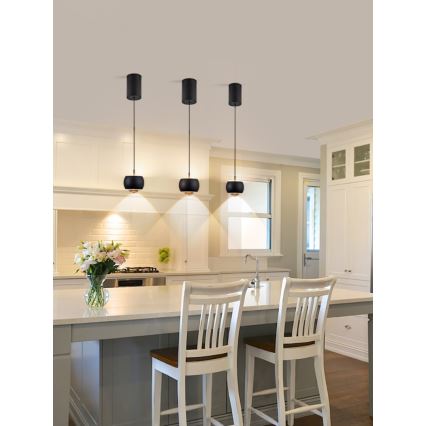 Immax NEO 07219L - Himmennettävä LED-kattokruunu johdossa DORMINE LED/6W/230V matta musta Tuya + kauko-ohjaus