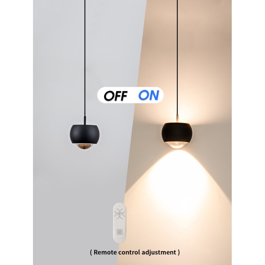 Immax NEO 07219L - Himmennettävä LED-kattokruunu johdossa DORMINE LED/6W/230V matta musta Tuya + kauko-ohjaus