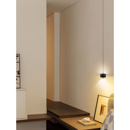 Immax NEO 07219L - Himmennettävä LED-kattokruunu johdossa DORMINE LED/6W/230V matta musta Tuya + kauko-ohjaus