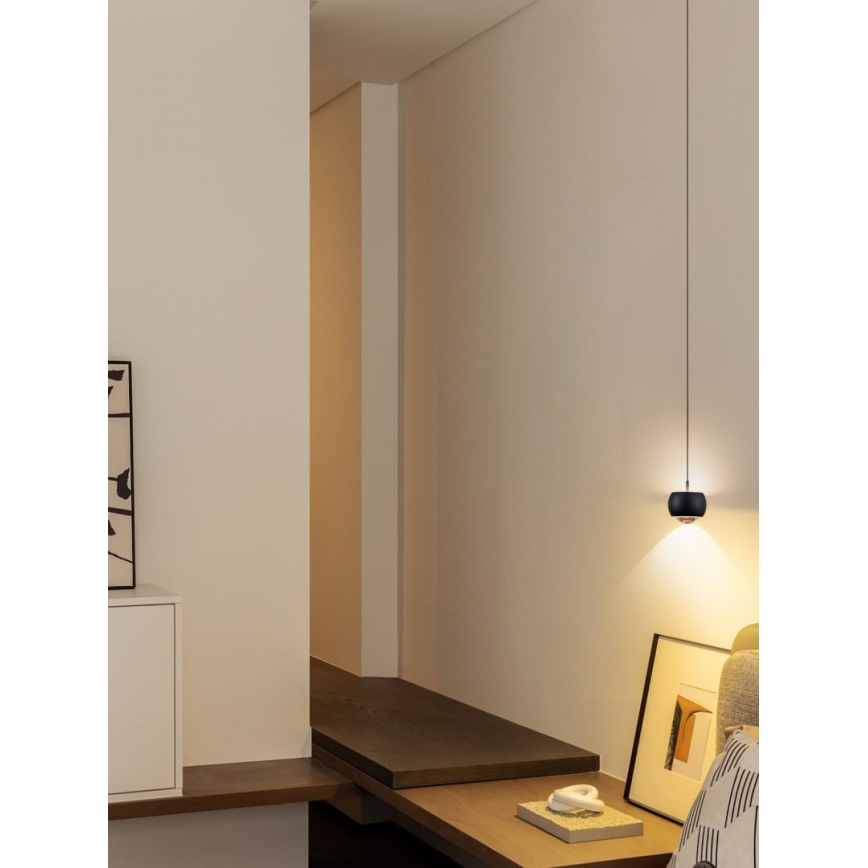 Immax NEO 07219L - Himmennettävä LED-kattokruunu johdossa DORMINE LED/6W/230V matta musta Tuya + kauko-ohjaus