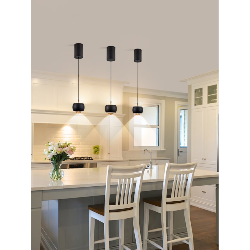 Immax NEO 07219L - LED himmennettävä kattokruunu köydellä DORMINE LED/6W/230V mattamusta Tuya + kaukosäädin
