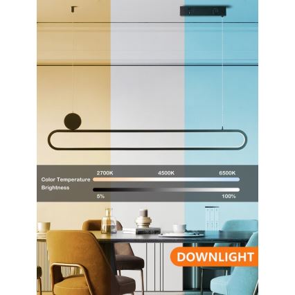 Immax NEO 07231L - Himmennettävä LED-kattokruunu johdossa NEO LITE OVALE LED/50W/230V 2700-6500K Wi-Fi Tuya + kauko-ohjaus