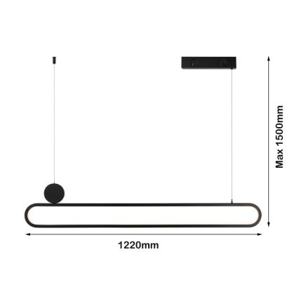 Immax NEO 07231L - Himmennettävä LED-kattokruunu johdossa NEO LITE OVALE LED/50W/230V 2700-6500K Wi-Fi Tuya + kauko-ohjaus