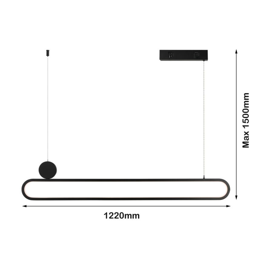 Immax NEO 07231L - Himmennettävä LED-kattokruunu johdossa NEO LITE OVALE LED/50W/230V 2700-6500K Wi-Fi Tuya + kauko-ohjaus