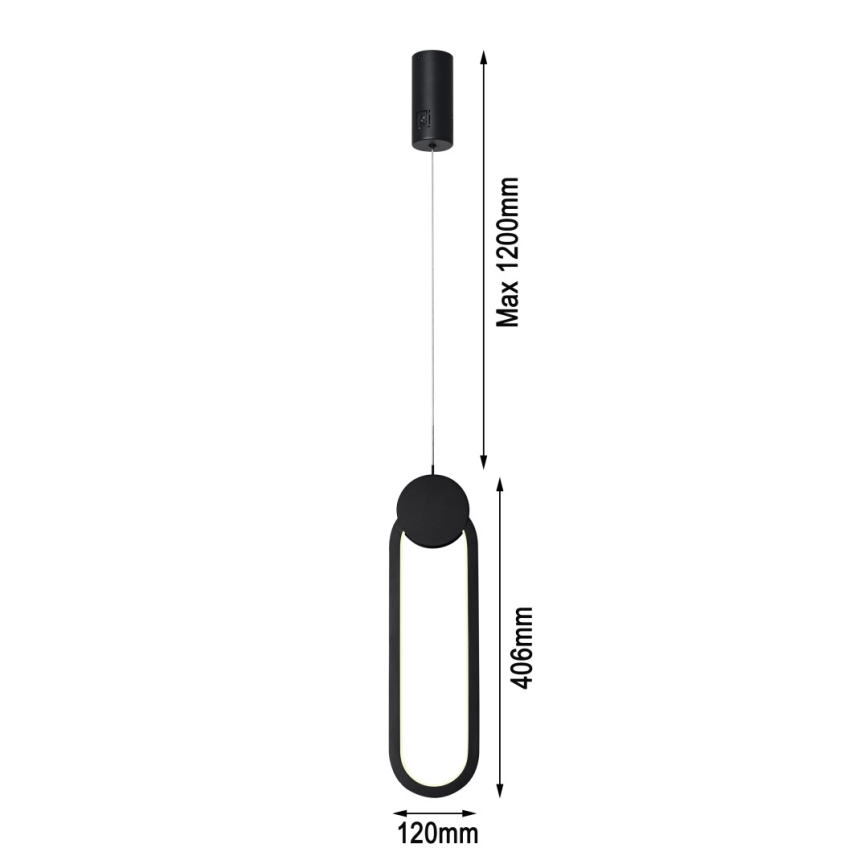 Immax NEO 07232L - Himmennettävä LED-kattokruunu johdossa NEO LITE OVALE LED/22W/230V 2700-6500K Wi-Fi Tuya + kauko-ohjaus