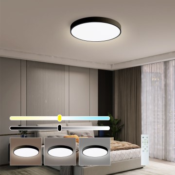 Immax NEO 07248L - Himmennettävä LED-kattovalaisin NEO LITE SEMPLICI LED/36W/230V 3000-6000K Wi-Fi Tuya musta + kauko-ohjaus