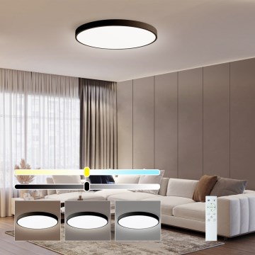 Immax NEO 07250L - Himmennettävä LED-kattovalaisin NEO LITE SEMPLICI LED/60W/230V 3000-6000K Wi-Fi Tuya musta + kauko-ohjaus