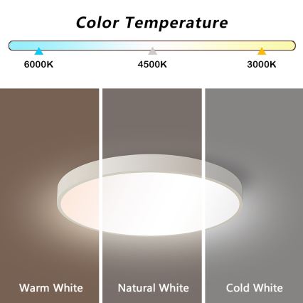 Immax NEO 07251L - Himmennettävä LED-kattovalaisin NEO LITE SEMPLICI LED/36W/230V 3000-6000K Wi-Fi Tuya valkoinen + kauko-ohjaus