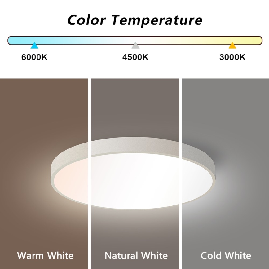 Immax NEO 07251L - Himmennettävä LED-kattovalaisin NEO LITE SEMPLICI LED/36W/230V 3000-6000K Wi-Fi Tuya valkoinen + kauko-ohjaus