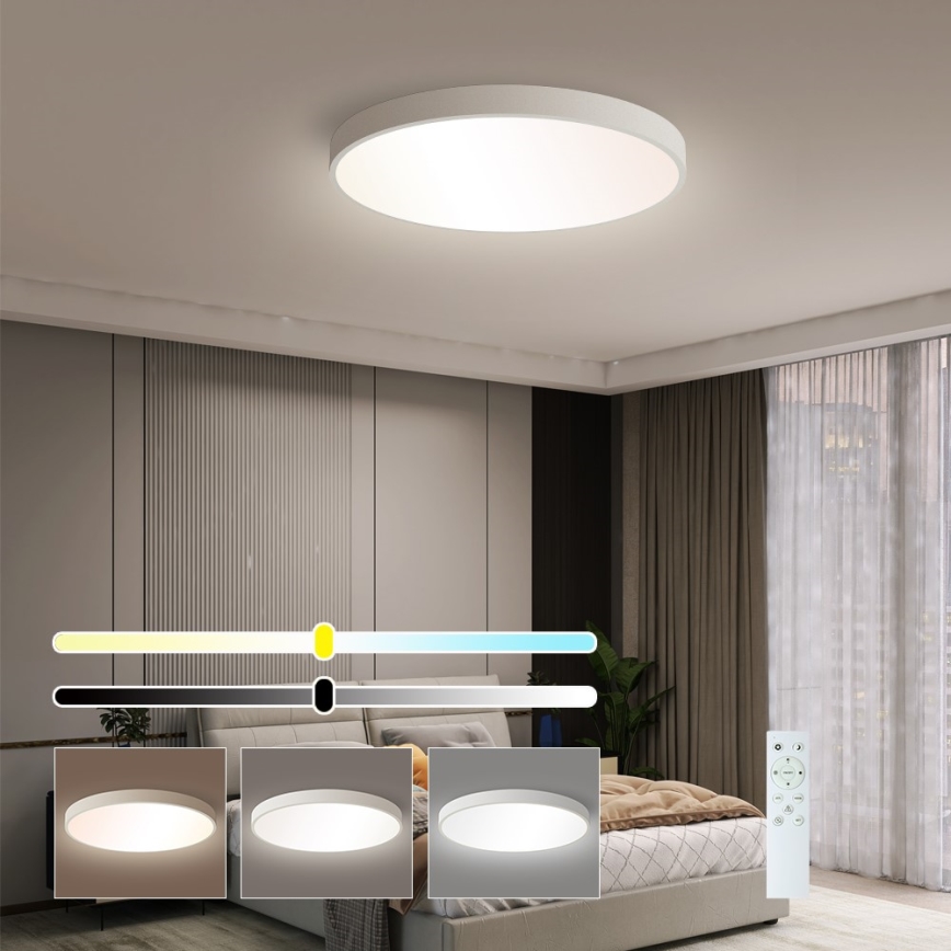 Immax NEO 07252L - Himmennettävä LED-kattovalaisin NEO LITE SEMPLICI LED/48W/230V 3000-6000K Wi-Fi Tuya valkoinen + kauko-ohjaus