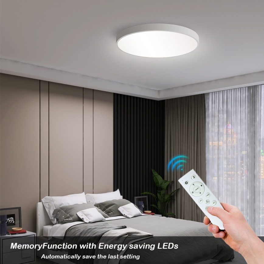 Immax NEO 07252L - Himmennettävä LED-kattovalaisin NEO LITE SEMPLICI LED/48W/230V 3000-6000K Wi-Fi Tuya valkoinen + kauko-ohjaus
