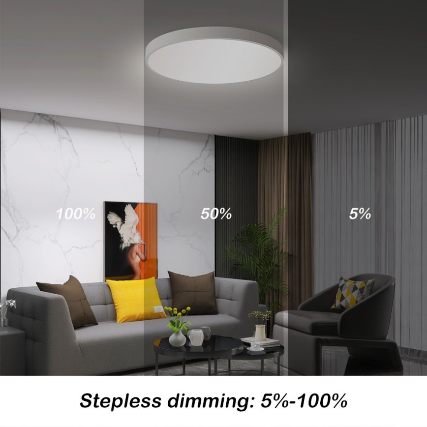 Immax NEO 07252L - Himmennettävä LED-kattovalaisin NEO LITE SEMPLICI LED/48W/230V 3000-6000K Wi-Fi Tuya valkoinen + kauko-ohjaus