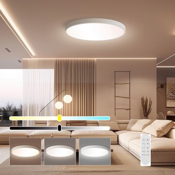 Immax NEO 07253L - Himmennettävä LED-kattovalaisin NEO LITE SEMPLICI LED/60W/230V 3000-6000K Wi-Fi Tuya valkoinen + kauko-ohjaus