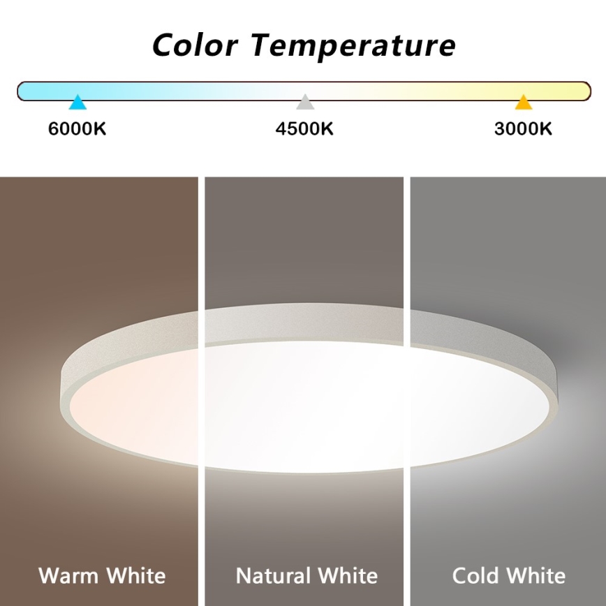 Immax NEO 07253L - Himmennettävä LED-kattovalaisin NEO LITE SEMPLICI LED/60W/230V 3000-6000K Wi-Fi Tuya valkoinen + kauko-ohjaus