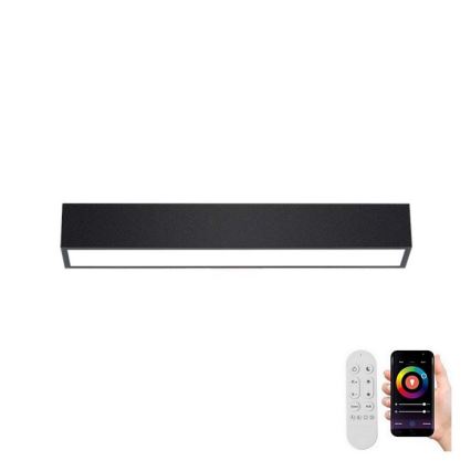 Immax NEO 07254L - Himmennettävä LED-kattovalaisin NEO LITE LUNGO LED/20W/230V 3000-6000K Wi-Fi Tuya musta + kauko-ohjaus