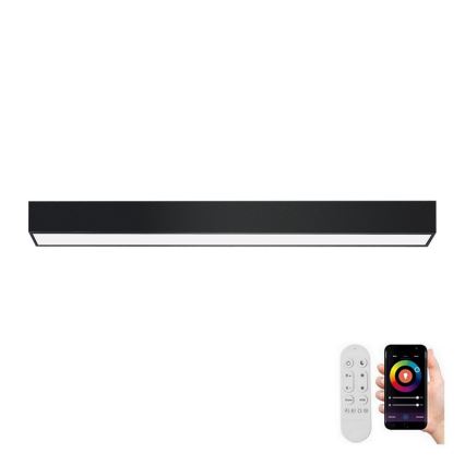 Immax NEO 07255L - Himmennettävä LED-kattovalaisin NEO LITE LUNGO LED/20W/230V 3000-6000K Wi-Fi Tuya musta + kauko-ohjaus