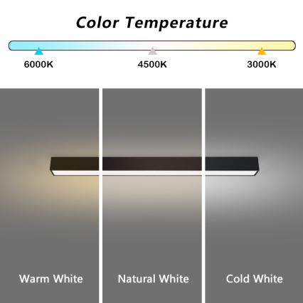 Immax NEO 07255L - Himmennettävä LED-kattovalaisin NEO LITE LUNGO LED/20W/230V 3000-6000K Wi-Fi Tuya musta + kauko-ohjaus