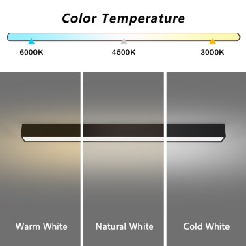 Immax NEO 07256L - Himmennettävä LED-kattovalaisin NEO LITE LUNGO LED/38W/230V 3000-6000K Wi-Fi Tuya musta + kauko-ohjaus