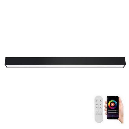 Immax NEO 07256L - Himmennettävä LED-kattovalaisin NEO LITE LUNGO LED/38W/230V 3000-6000K Wi-Fi Tuya musta + kauko-ohjaus