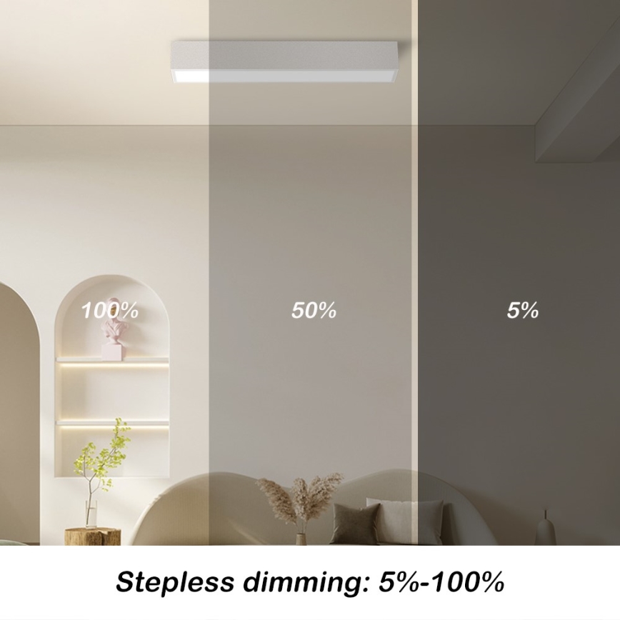 Immax NEO 07257L - Himmennettävä LED-kattovalaisin NEO LITE LUNGO LED/20W/230V 3000-6000K Wi-Fi Tuya valkoinen + kauko-ohjaus