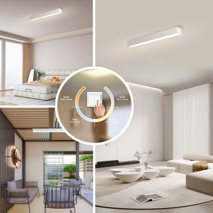 Immax NEO 07258L - Himmennettävä LED-kattovalaisin NEO LITE LUNGO LED/29W/230V 3000-6000K Wi-Fi Tuya valkoinen + kauko-ohjaus